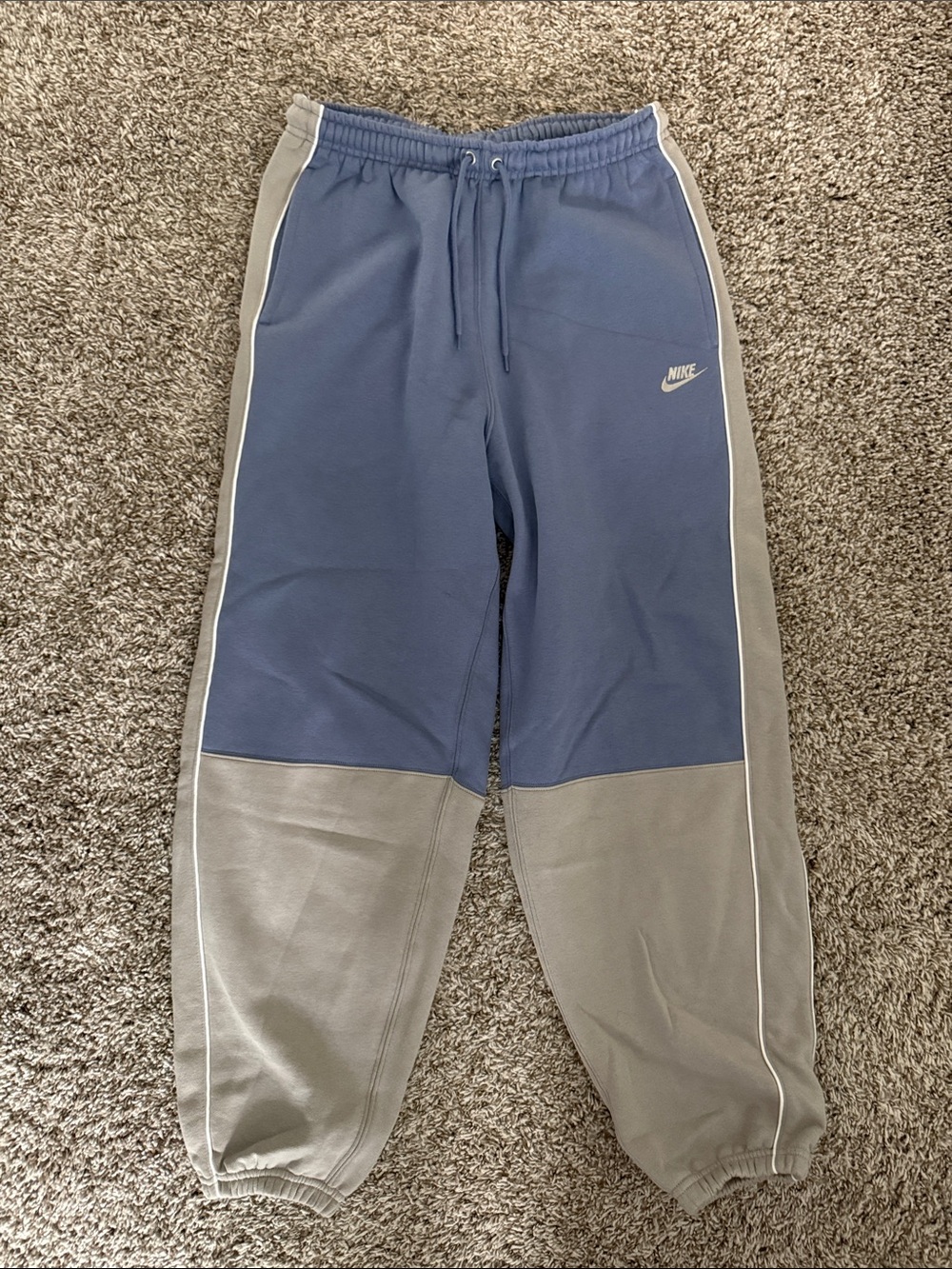 Nike Colorblock Fleece Sweatpants ‘Blue/Gray and Silver’